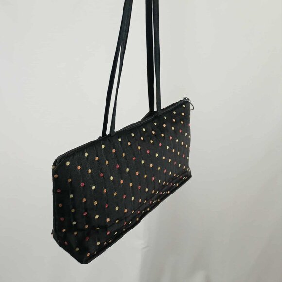 Black polka-dot embellished shoulder bag - Picture 5 of 9